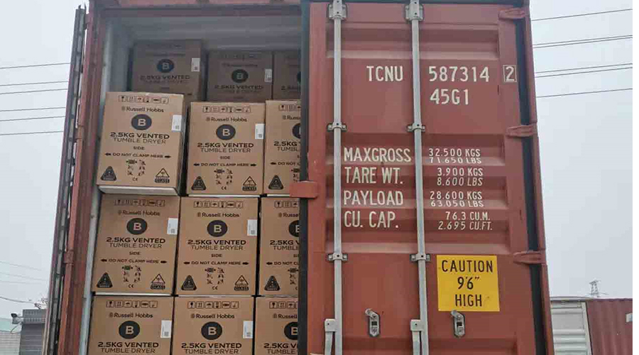 年底沖刺！順利完成英國(guó)Russell hobbs客戶(hù)的滾筒干衣機(jī)出貨